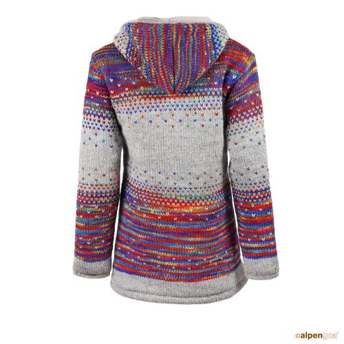 Wolljacke Maxima Regenbogen Hellgrau Rückseite